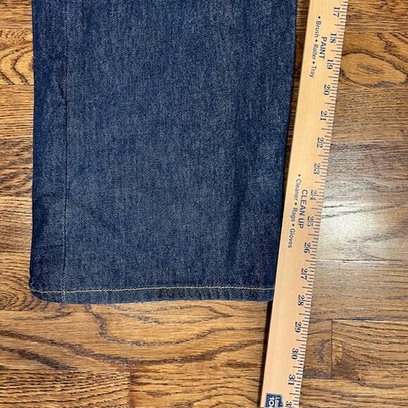 Levi's 501 Button Fly Denim Jeans Mens 46x30 Dark Wash Straight Leg Shrink toFit - Picture 5 of 10